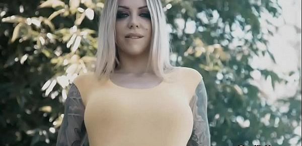  Busty blonde Karma Rx go crazy for a giant dick